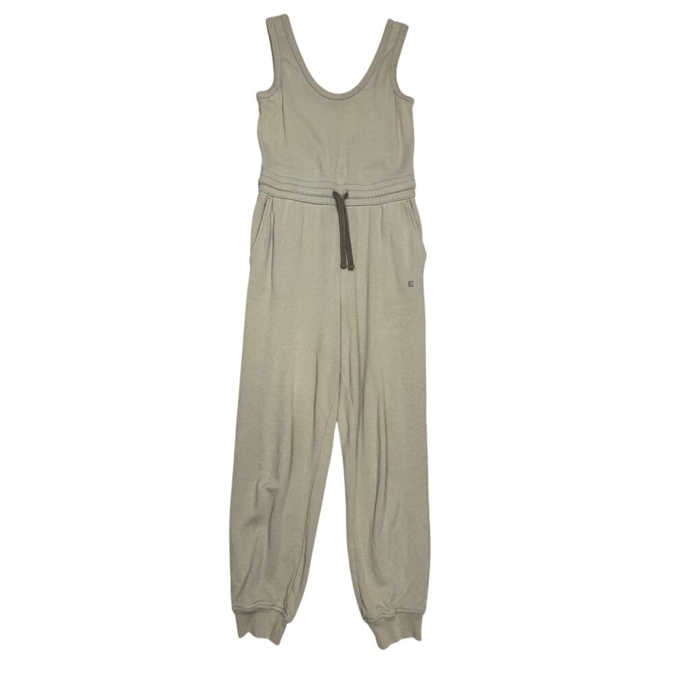 Everlane French Terry Jumpsuit XS Organic Cotton Tan Jogger Tank One Piece